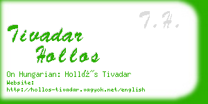 tivadar hollos business card